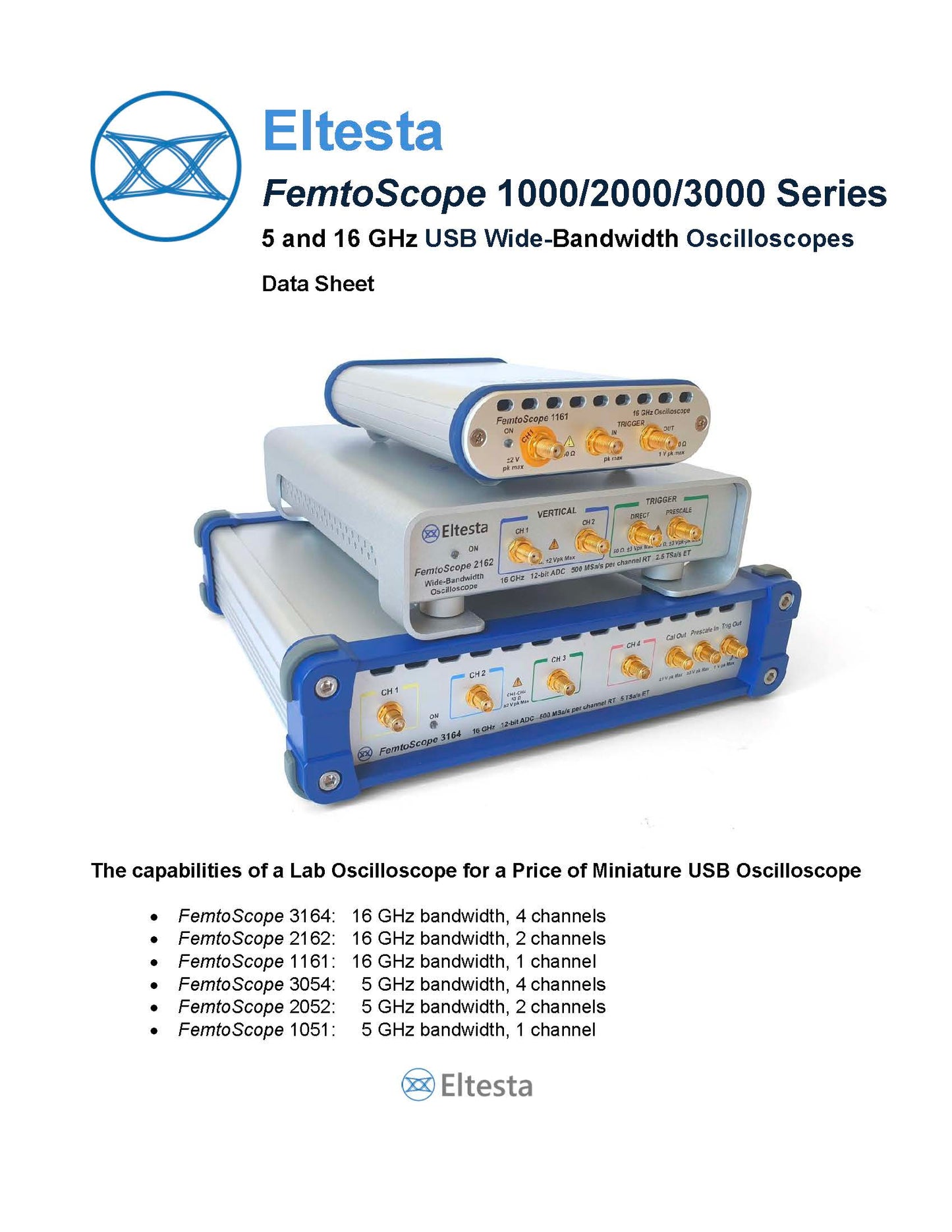 FemtoScope 2162 - 2 Channel Digital Oscilloscope, 16GHz bandwidth